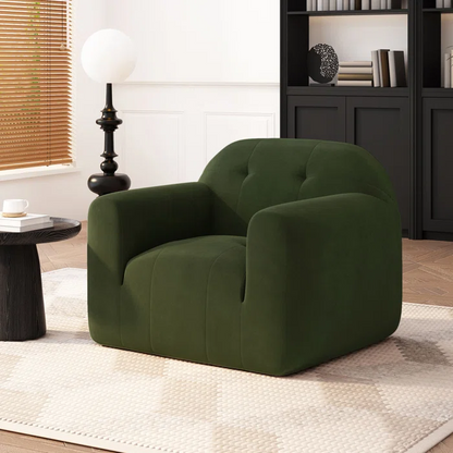 Nuvora Modern Velvet Bouclé Fabric Club Chair