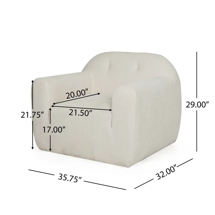 Nuvora Modern Velvet Bouclé Fabric Club Chair