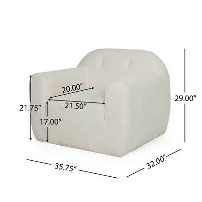 Nuvora Modern Velvet Bouclé Fabric Club Chair