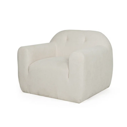 Nuvora Modern Velvet Bouclé Fabric Club Chair