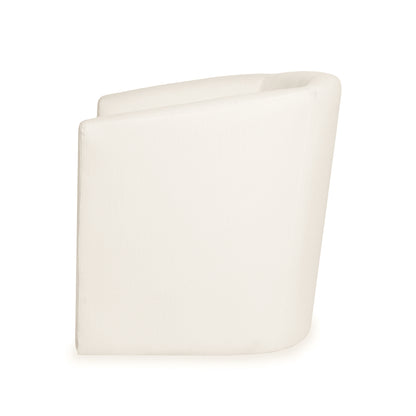 Nyrella Fabric Swivel Barrel Chair,White