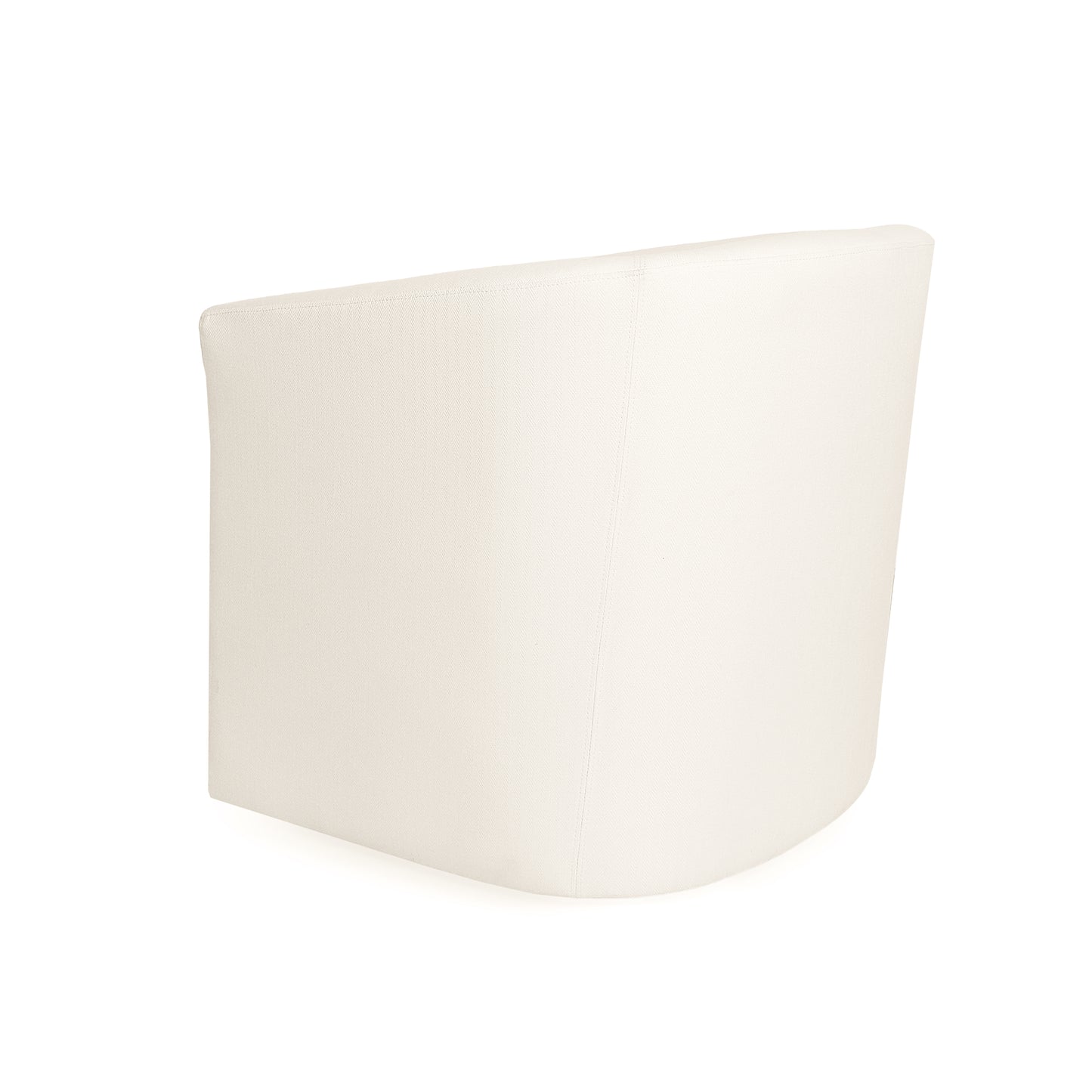 Nyrella Fabric Swivel Barrel Chair,White