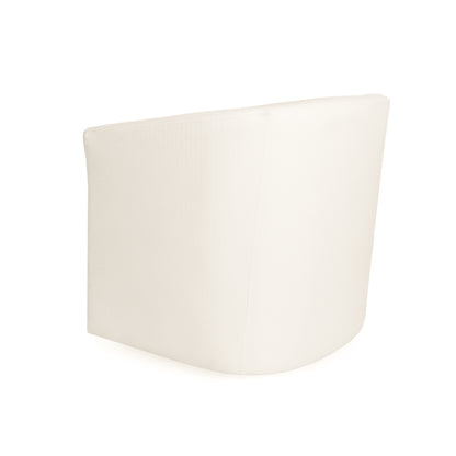Nyrella Fabric Swivel Barrel Chair,White