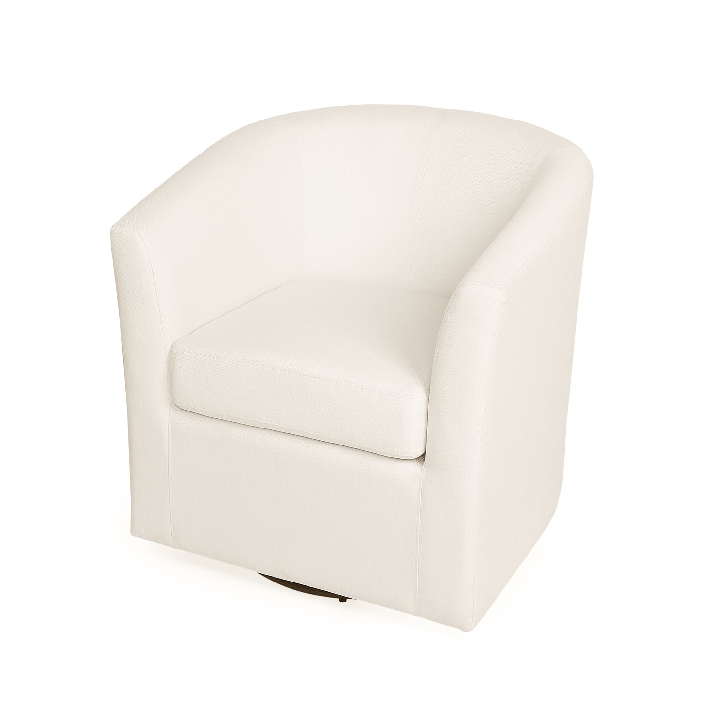 Nyrella Fabric Swivel Barrel Chair,White
