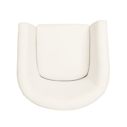 Nyrella Fabric Swivel Barrel Chair,White