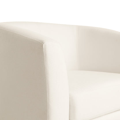 Nyrella Fabric Swivel Barrel Chair,White