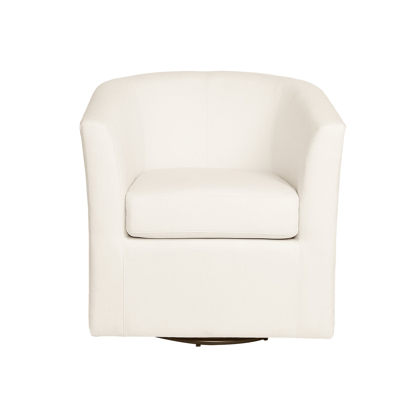 Nyrella Fabric Swivel Barrel Chair,White