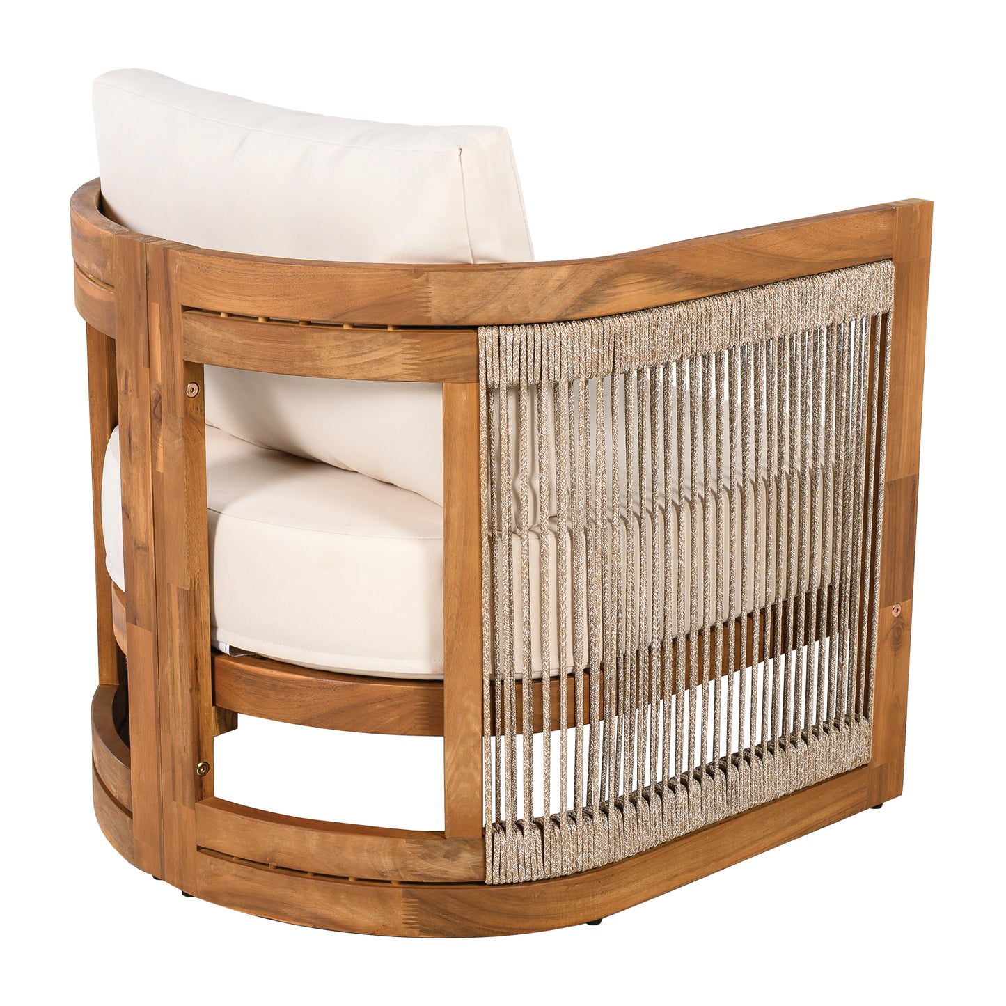 Vireo 4-Piece Patio Seating Group 2 Chairs, Loveseat & Table Acacia Wood Outdoor Furniture Set