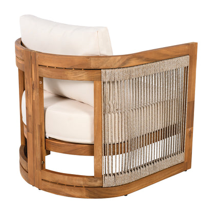 Vireo 4-Piece Patio Seating Group 2 Chairs, Loveseat & Table Acacia Wood Outdoor Furniture Set