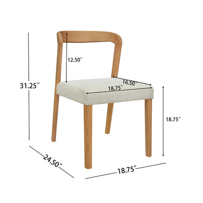 Cavomirium Solid Rubber Wood Dining Chairs,Set of 2