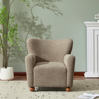 Isorylis Premium Fabric Cozy Wingback Solid Armchair