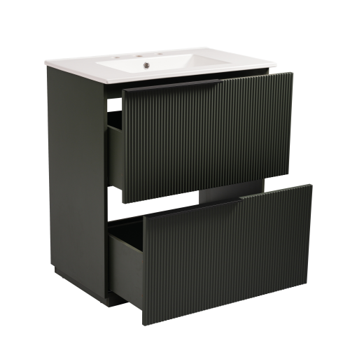 ‌Nexrail 30" Bathroom Vanity with Ceramic Sink and Full-Extension Drawers