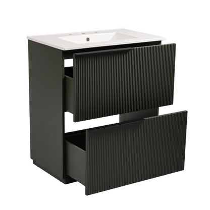 ‌Nexrail 30" Bathroom Vanity with Ceramic Sink and Full-Extension Drawers