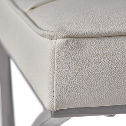 Pandora Modern Design White Leather Dining Chairs (set of 2)