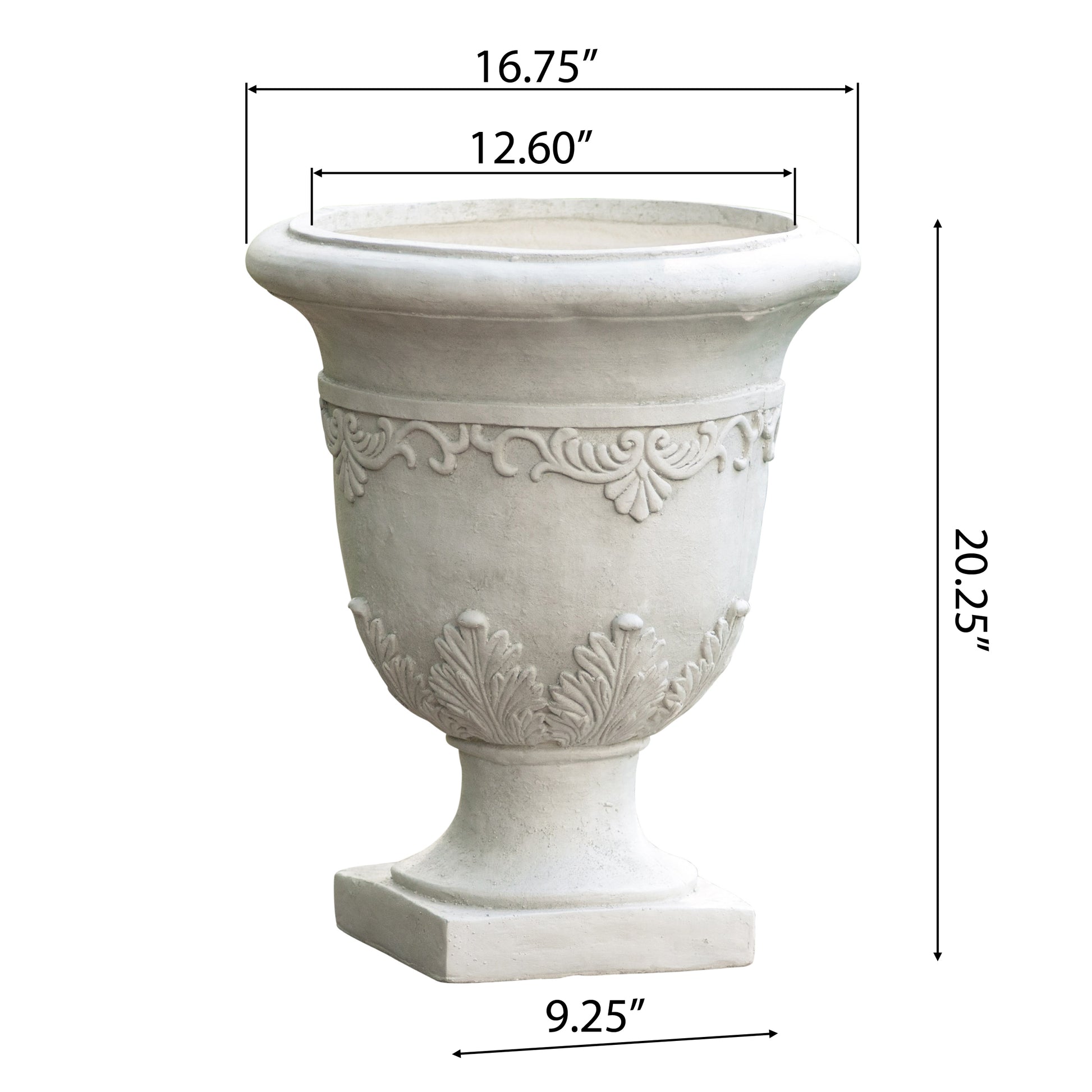 white plastic planter urn Floriana Outdoor Traditional Roman White Lightweight Concrete Garden P – GDFStudio