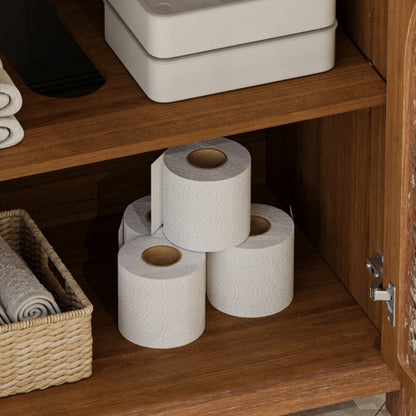 ‌Nexrail 31" Vintage Bathroom Vanity with Ceramic Sink, with Bronze Pulls and Tempered Glass