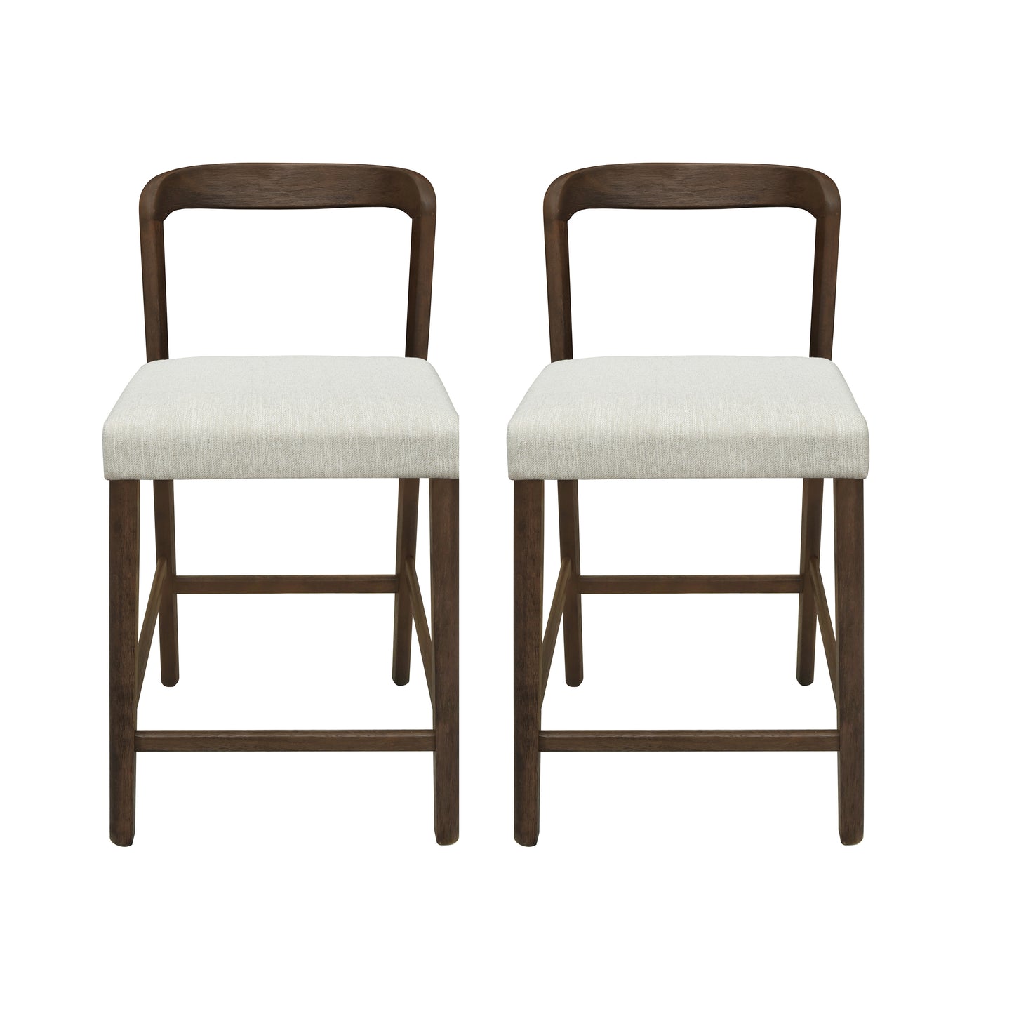 Cavovasir Solid Rubber Wood Counter Stools,Set of 2