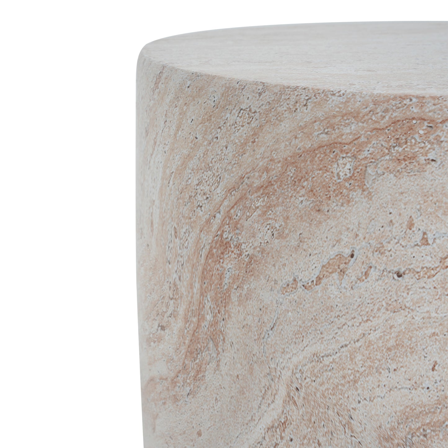 Glenhurst Outdoor Lightweight Concrete Side Table,Travertine Finish
