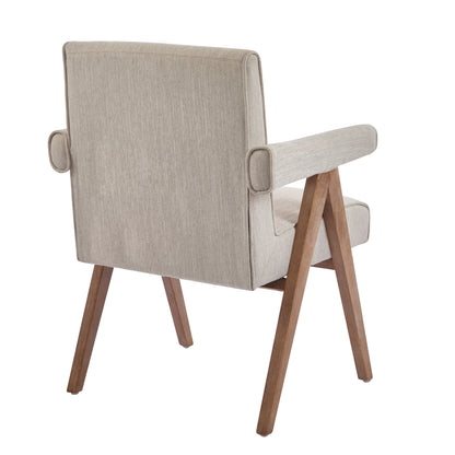 Soliner Indoor Fabric Solid Wood Dining Chair,Set of 2