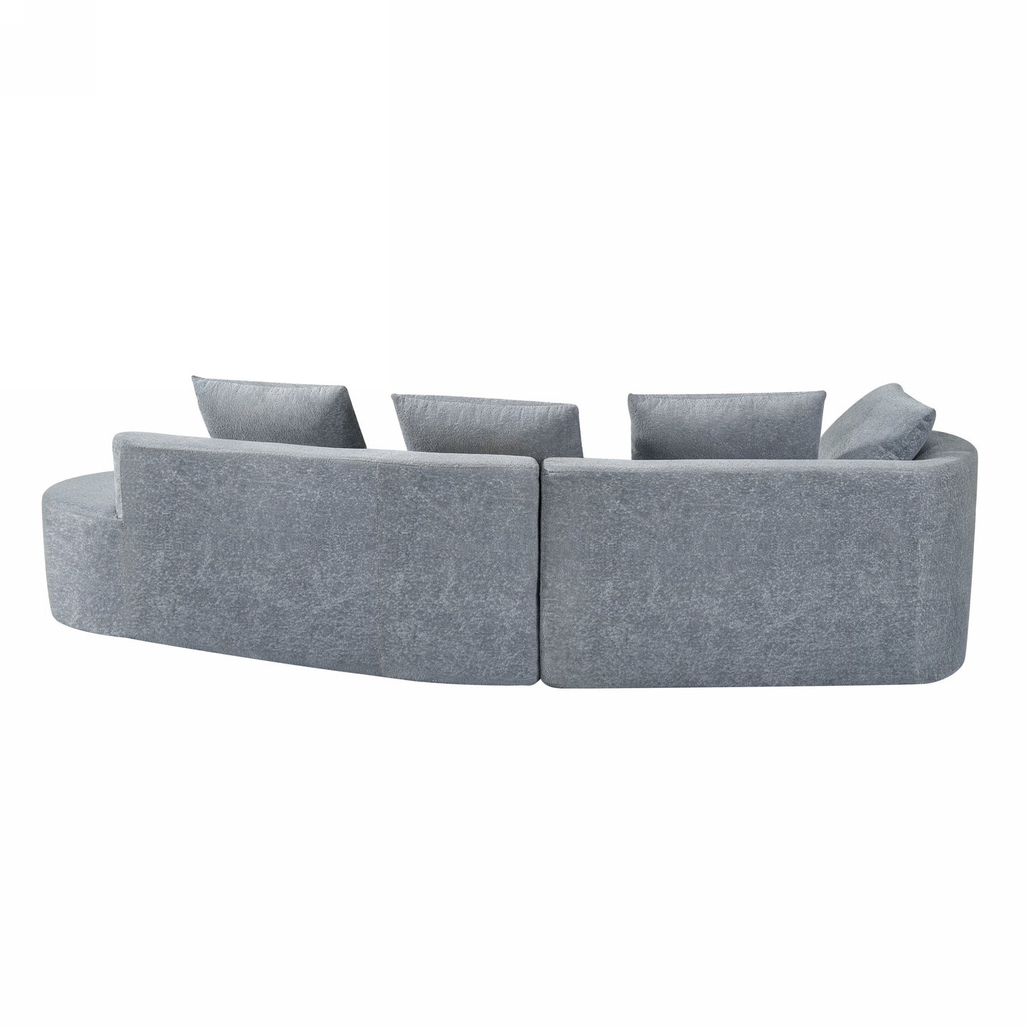 Orellar 116" Modern Curved Sectional Sofa with High-Density Fully Compressed Sponge and Chaise Lounge, Pearl Upholstery