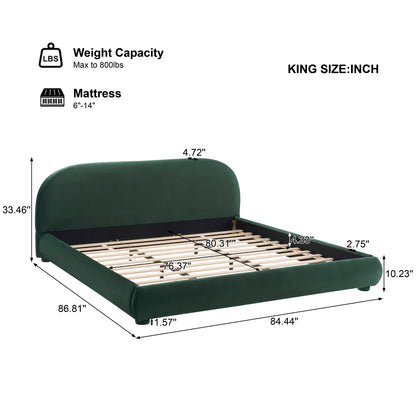 Calla Dark Green Velvet Soft Bed: Light Luxury Texture, Adding a High-end Atmosphere to Bedroom