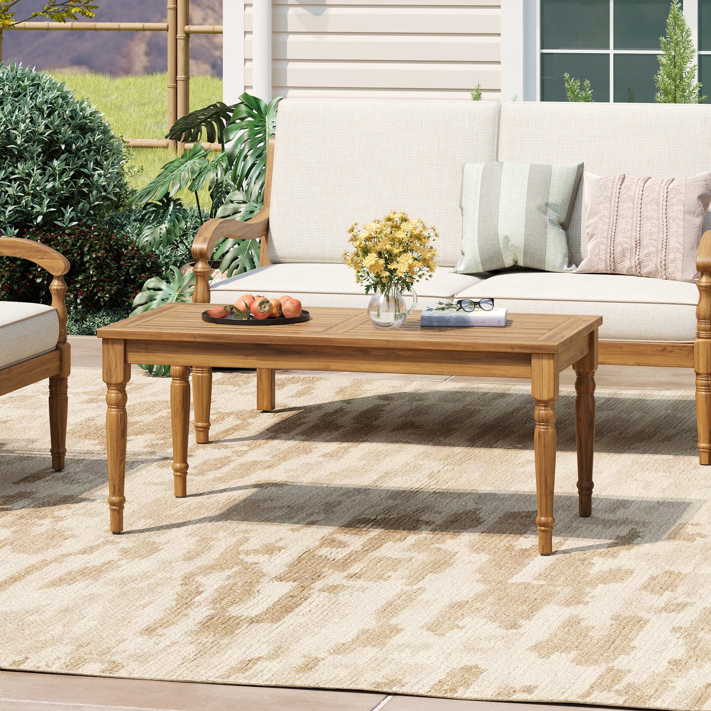 Selyric Acacia Classic Outdoor Coffee Table,Natural Finish