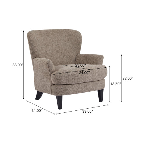 Calla Modern Birch Upholstered Club Chair, Off-White