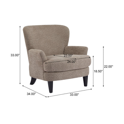 Calla Modern Birch Upholstered Club Chair, Off-White