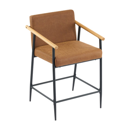 Hethlet Counter Stool with Iron Frame-Set of 2