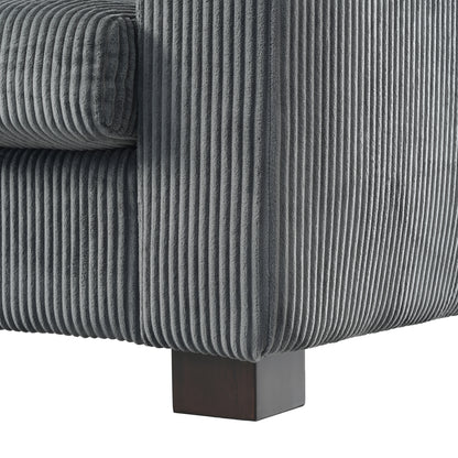 Modern three-seat Solid Wood sofa in striped finish with two cup holders