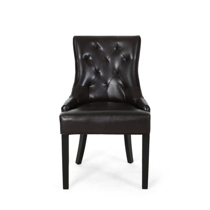 Stacy Tufted Leather Dining Chairs (Set of 2)