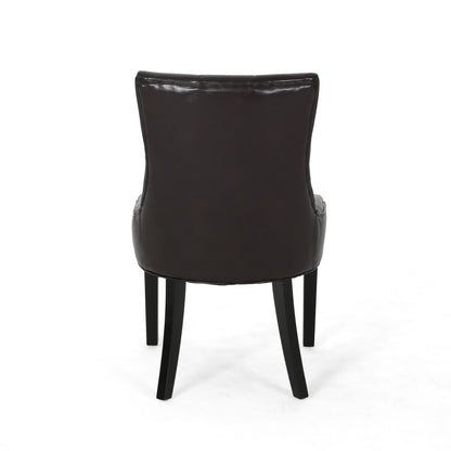 Stacy Tufted Leather Dining Chairs (Set of 2)