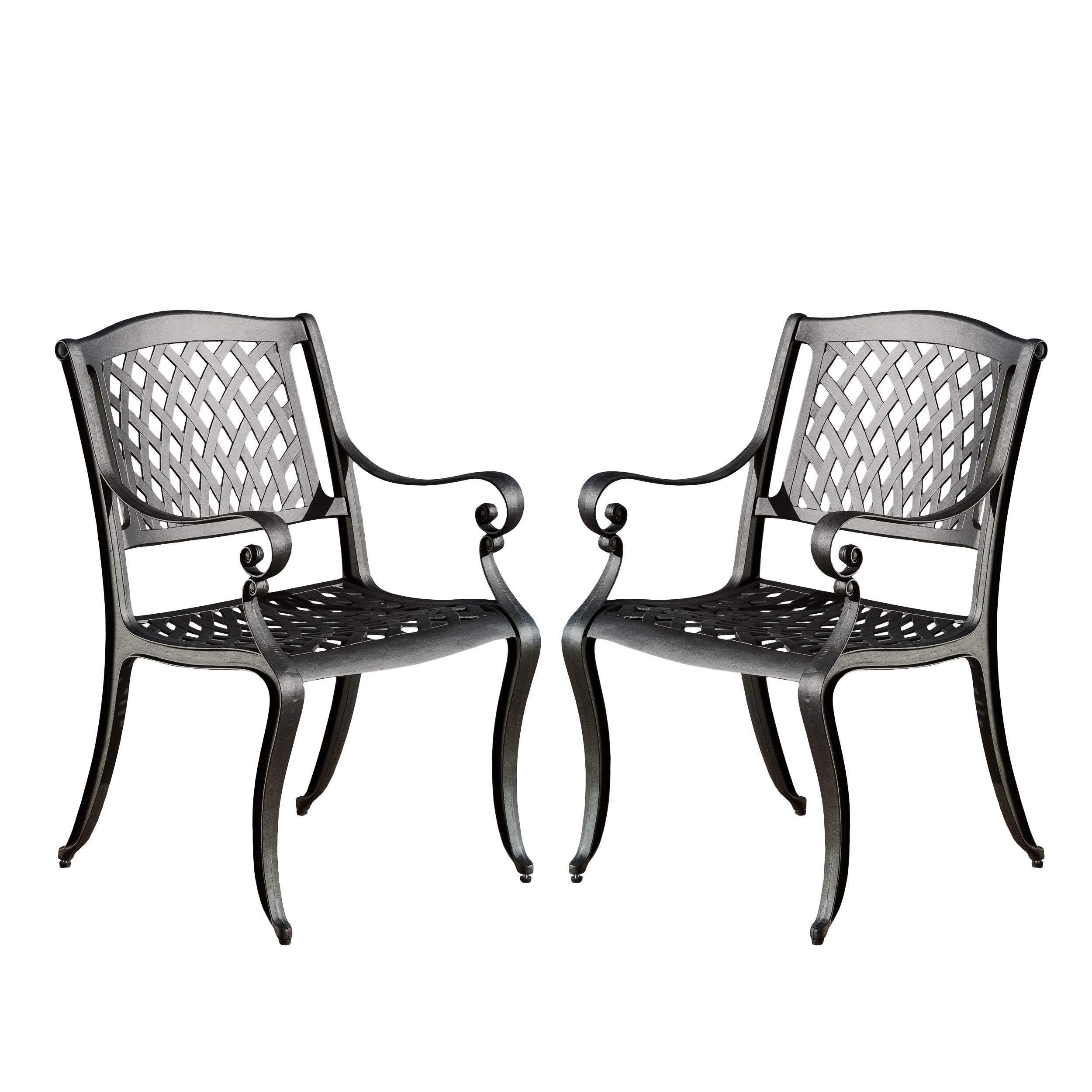 Black aluminum dining online chairs