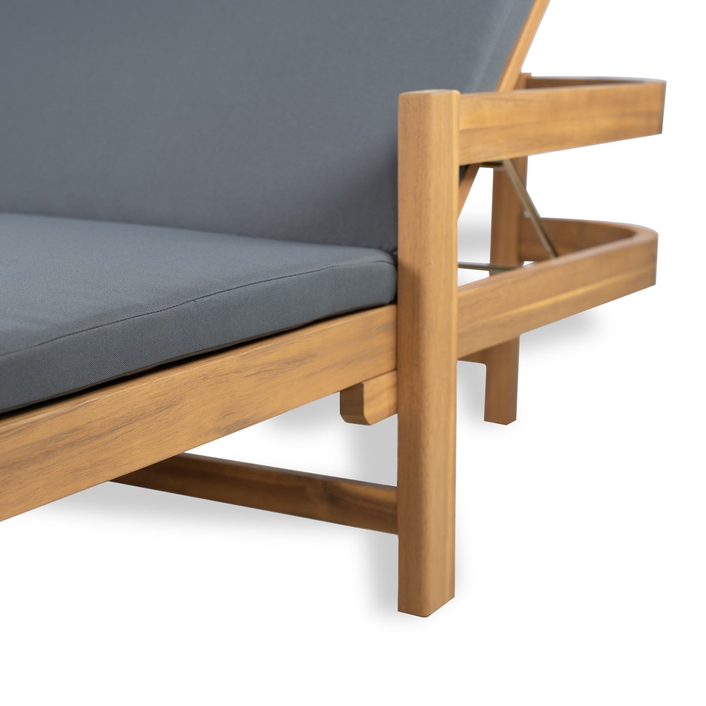 Calora Acacia Outdoor Modern Wood Chaise Lounge Chairs for Patio or Poolside
