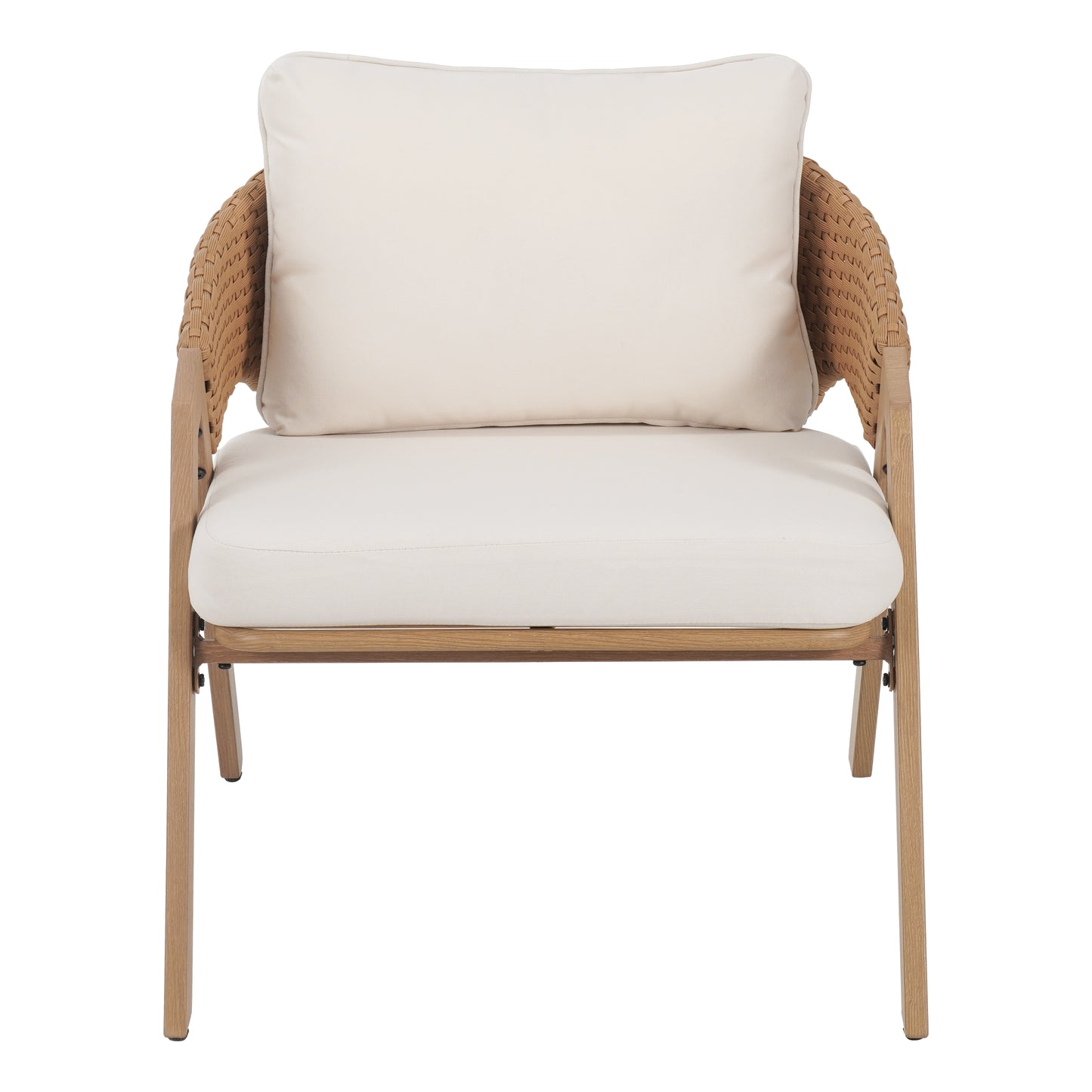 Reafter Outdoor Patio Elegant rattan Chair with Cushions (Set of 2)