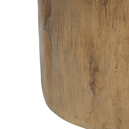 Asherdant 16.25 inch MGO Side Table, Hand-Painted Wood Stump Accent Table