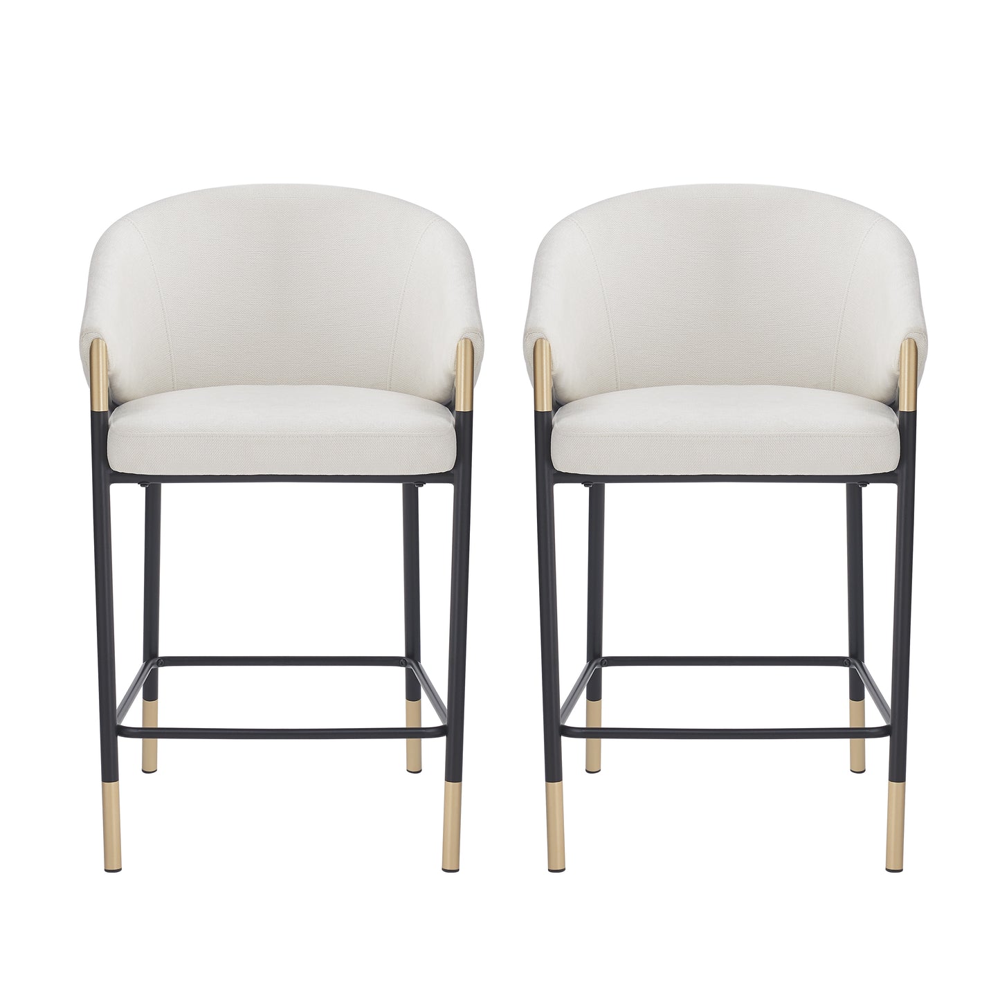 Zayana 26" Seat Height, Modern Bar Stool with Curved Armrests,Set of 2