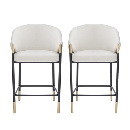 Zayana 26" Seat Height, Modern Bar Stool with Curved Armrests,Set of 2
