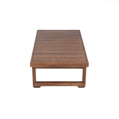 Andrae Outdoor Acacia Wood Rectangular Coffee Table