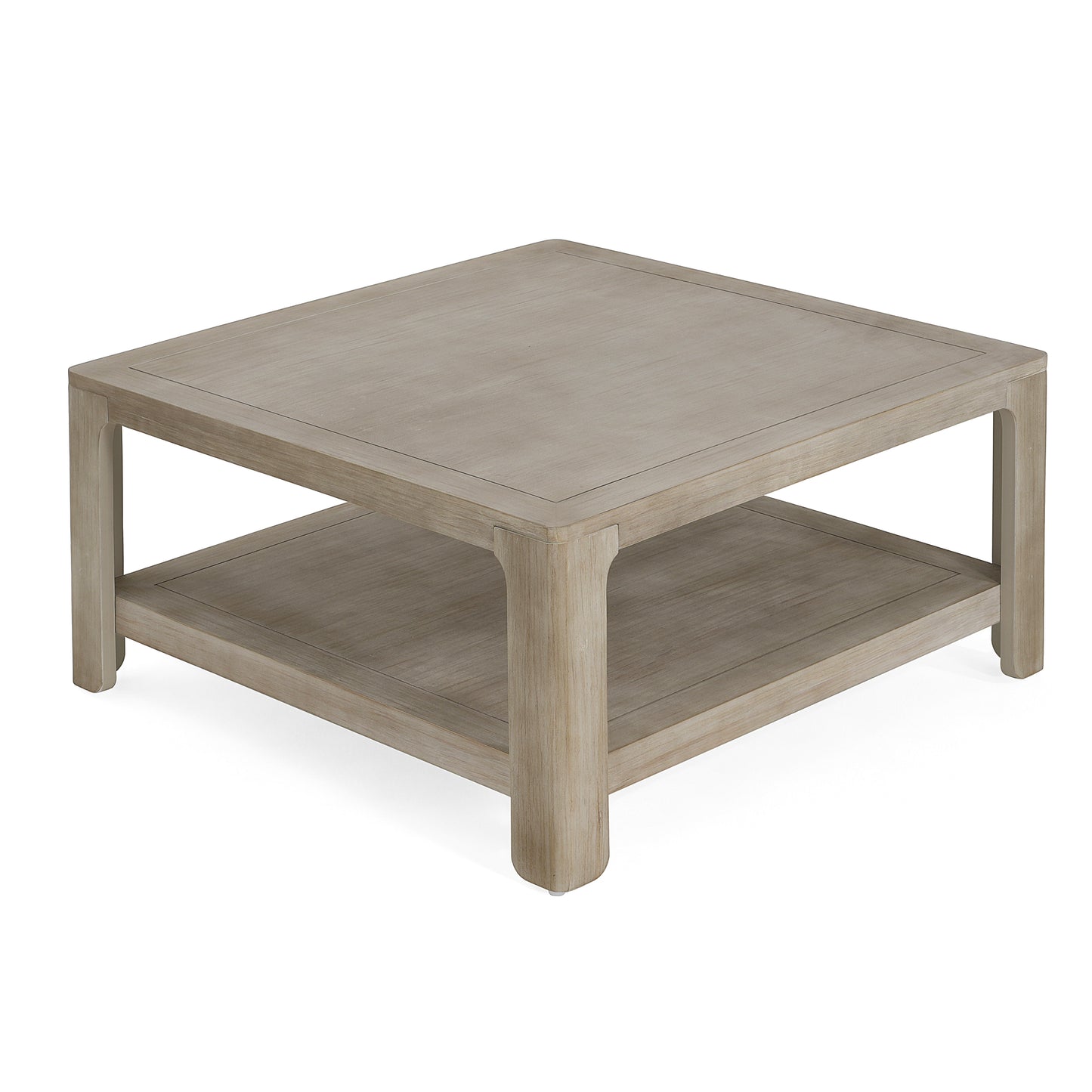 Irystor Outdoor Patio Square Coffee Table With Storage,Light Ash