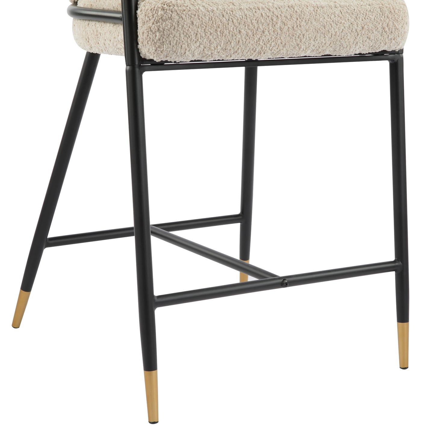 Marovian 26" H Upholstered Counter Stool with Metal Frame