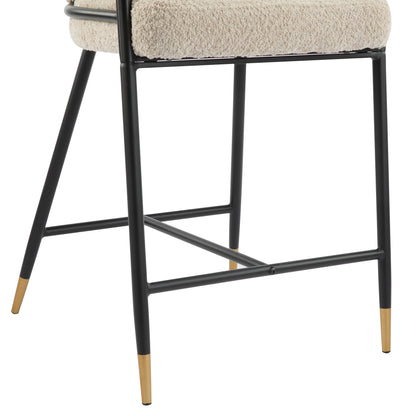 Marovian 26" H Upholstered Counter Stool with Metal Frame