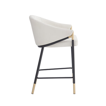 Zayana 26" Seat Height, Modern Bar Stool with Curved Armrests,Set of 2