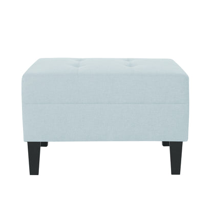 Briseis High-quality Upholstered Ottoman with birch legs, comfortable lounge stool