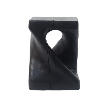 Woanar MGO Twist Shape Side Table, Wood-like texture