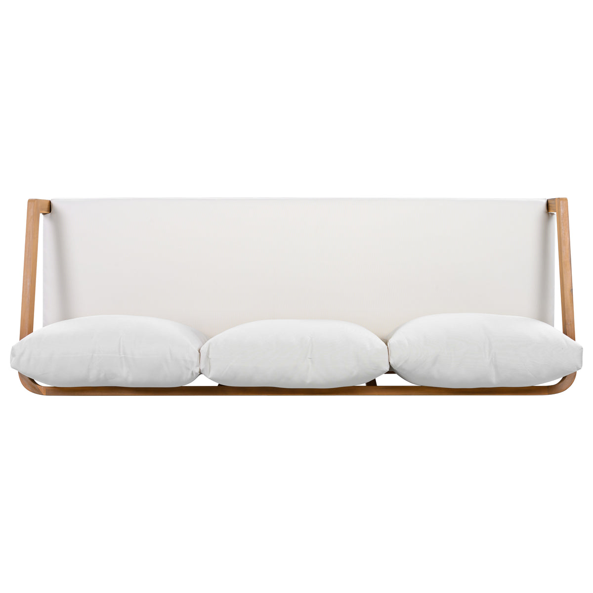 Credenza  Furniture Set with Removable Cushion, Outdoor Acacia Wood Conversation Set, Sold Wood Outdoor Sectional Sofa Set , Natural+Beige