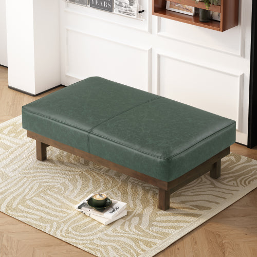 Temzyl temzyl Modern PU Cocktail Ottoman with Wood Frame