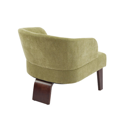 ‌Mossly Modern Accent Chair with Round Back & Wooden Legs - Mid-Century Inspired Lounge Chair for Living Room, Bedroom