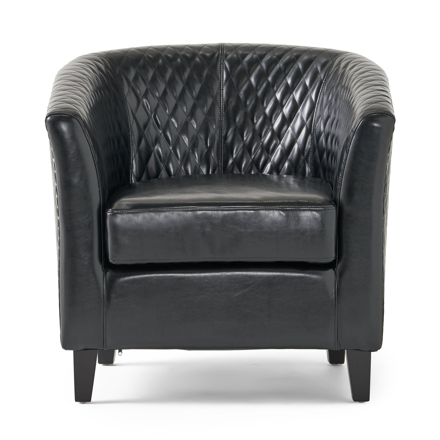 Kasey Harlequin Pattern Leather Club Chair