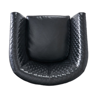 Kasey Harlequin Pattern Leather Club Chair